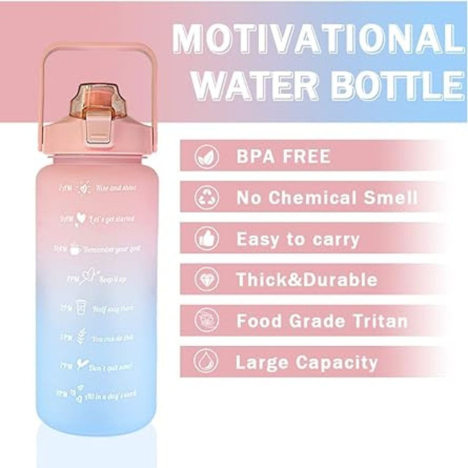 Random colors 2L water bottle with water level indicators