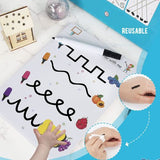 64 Pages Re-useable Magical Tracing Work Book for kids  ( 2 Markers & Duster Attached)