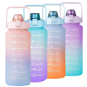Random colors 2L water bottle with water level indicators