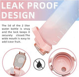 Random colors 2L water bottle with water level indicators