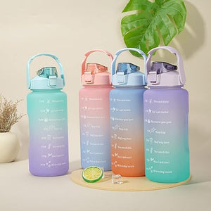 Random colors 2L water bottle with water level indicators